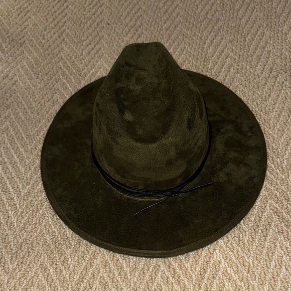 Olive Green Wide Brim Hat - Picture 6 of 8